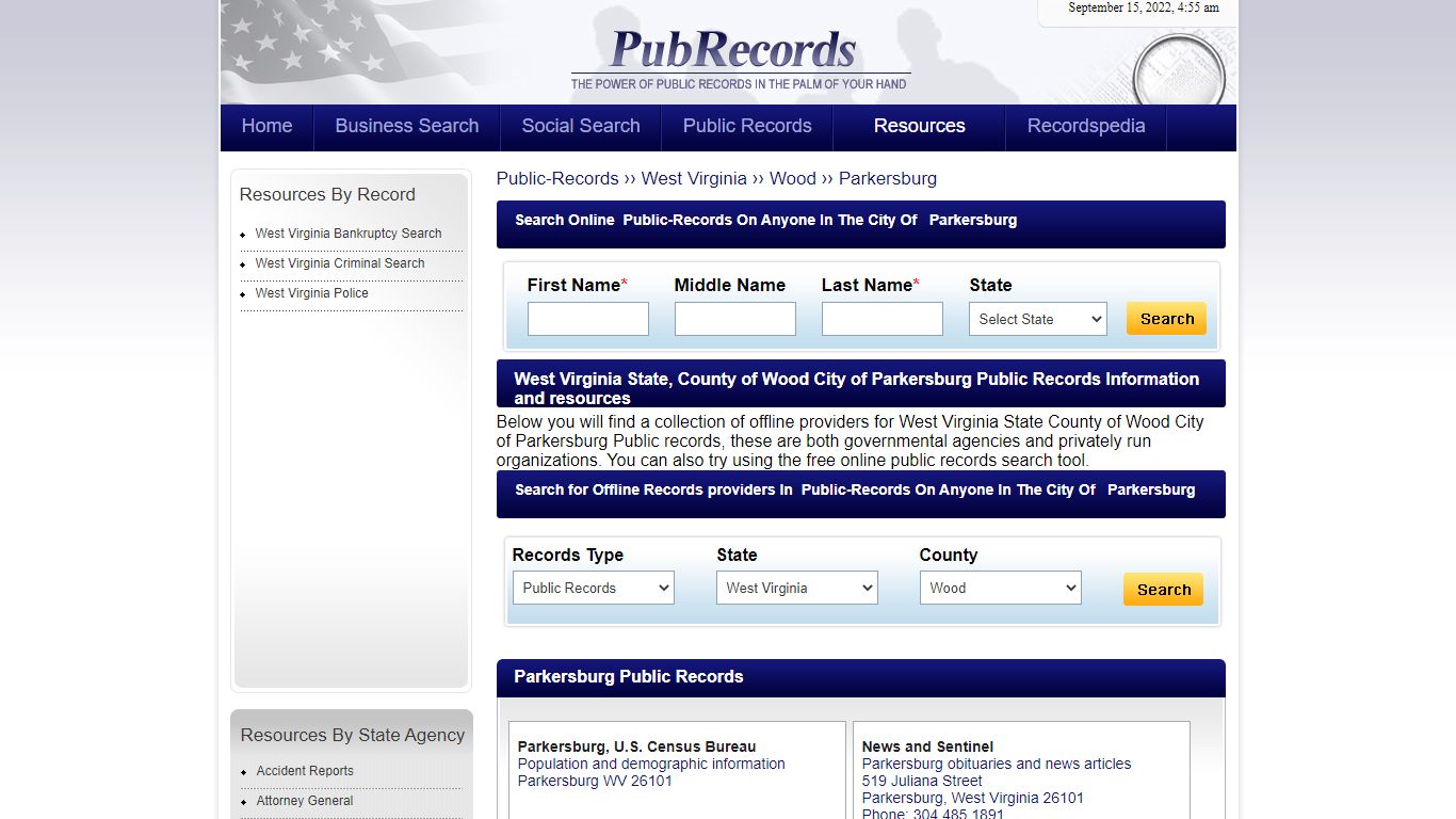 Parkersburg, Wood County, West Virginia Public Records